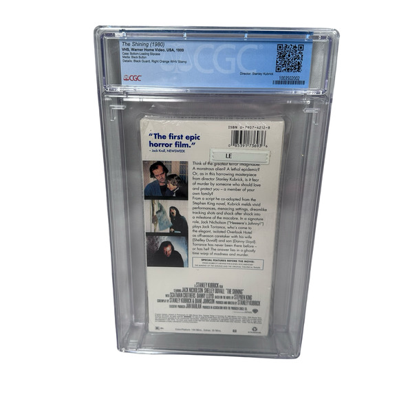 The Shining 1999 VHS Stanley Kubrick Collection CGC 9.2 A+ Graded Seal H-Overlap - Picture 2 of 4
